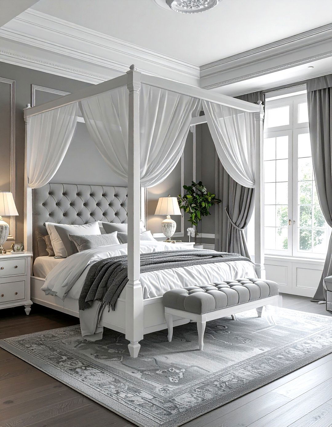 Traditional gray and white bedroom - 30 gray and white bedroom ideas