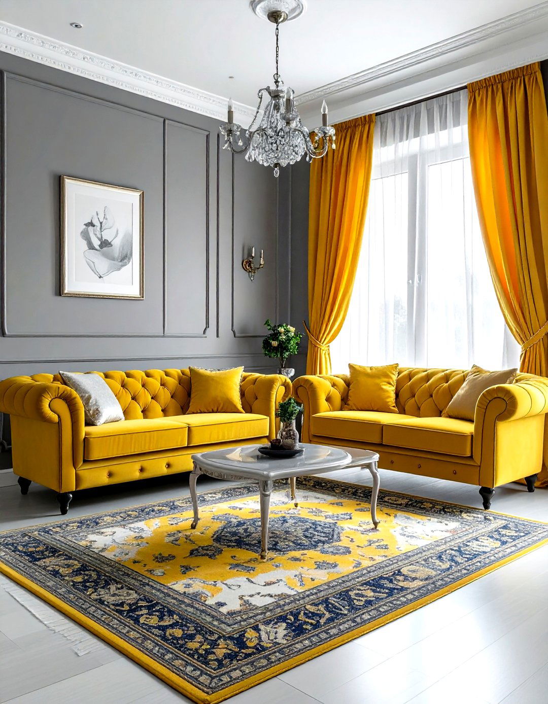 Traditional gray and yellow living room - 30 gray and yellow living room ideas