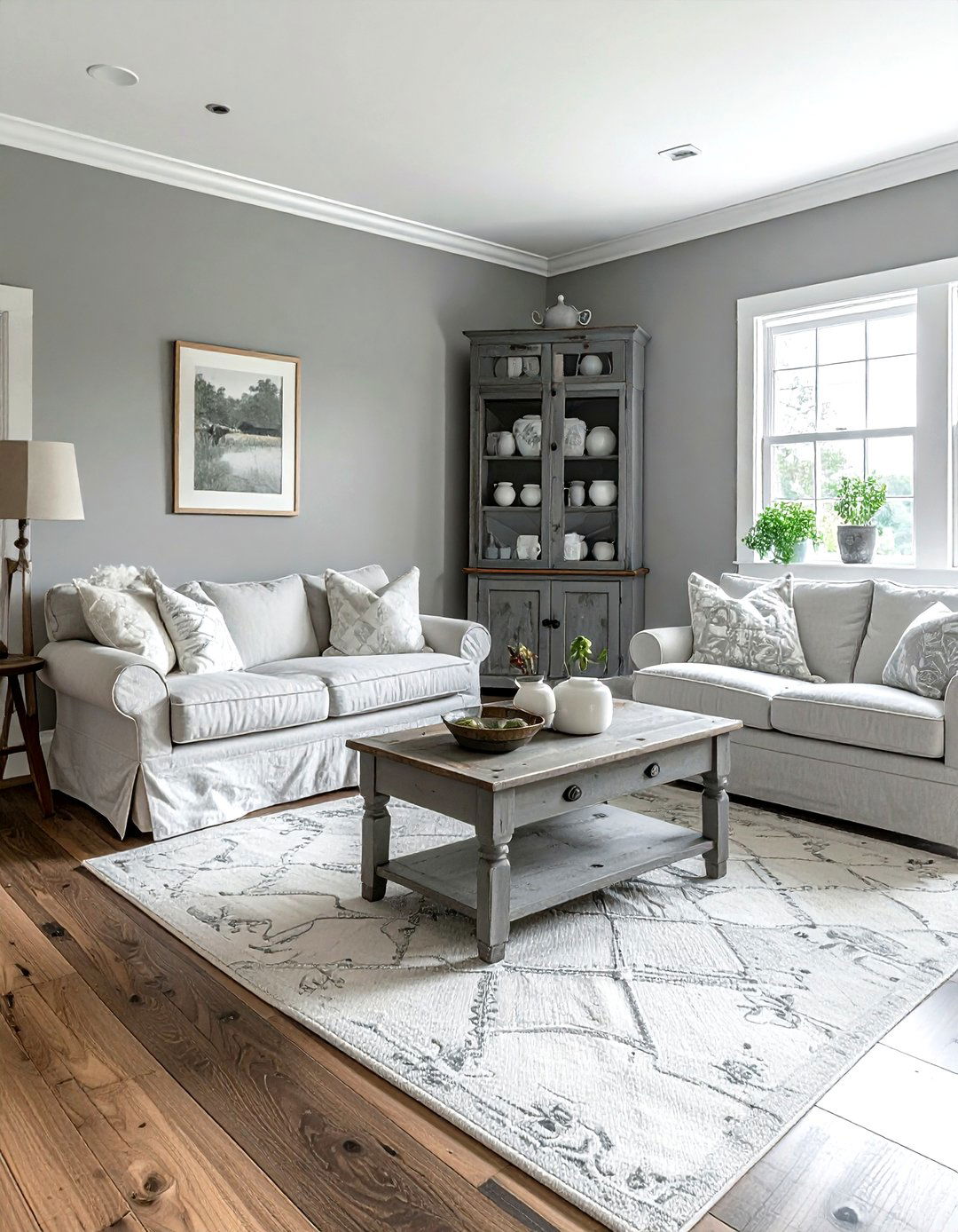 Traditional gray farmhouse living room - 30 farmhouse gray living room ideas