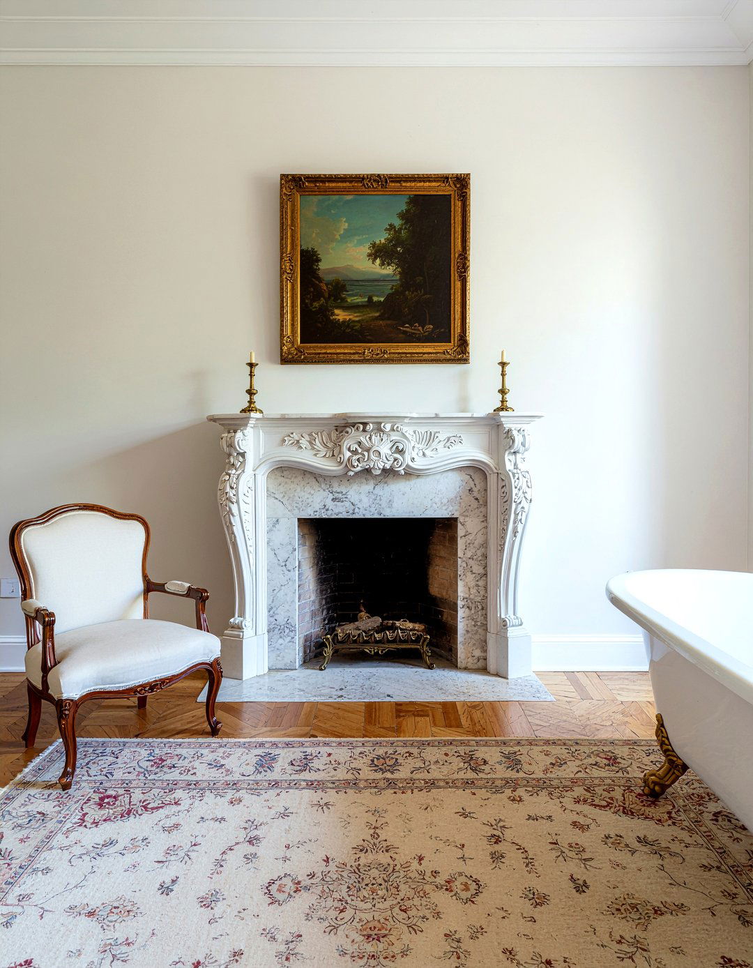 Traditional mantel fireplace bathroom - 30 bathroom fireplace ideas