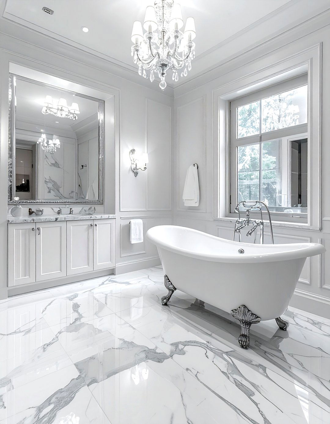 Traditional marble master bath - 30 Statuario marble bathroom ideas