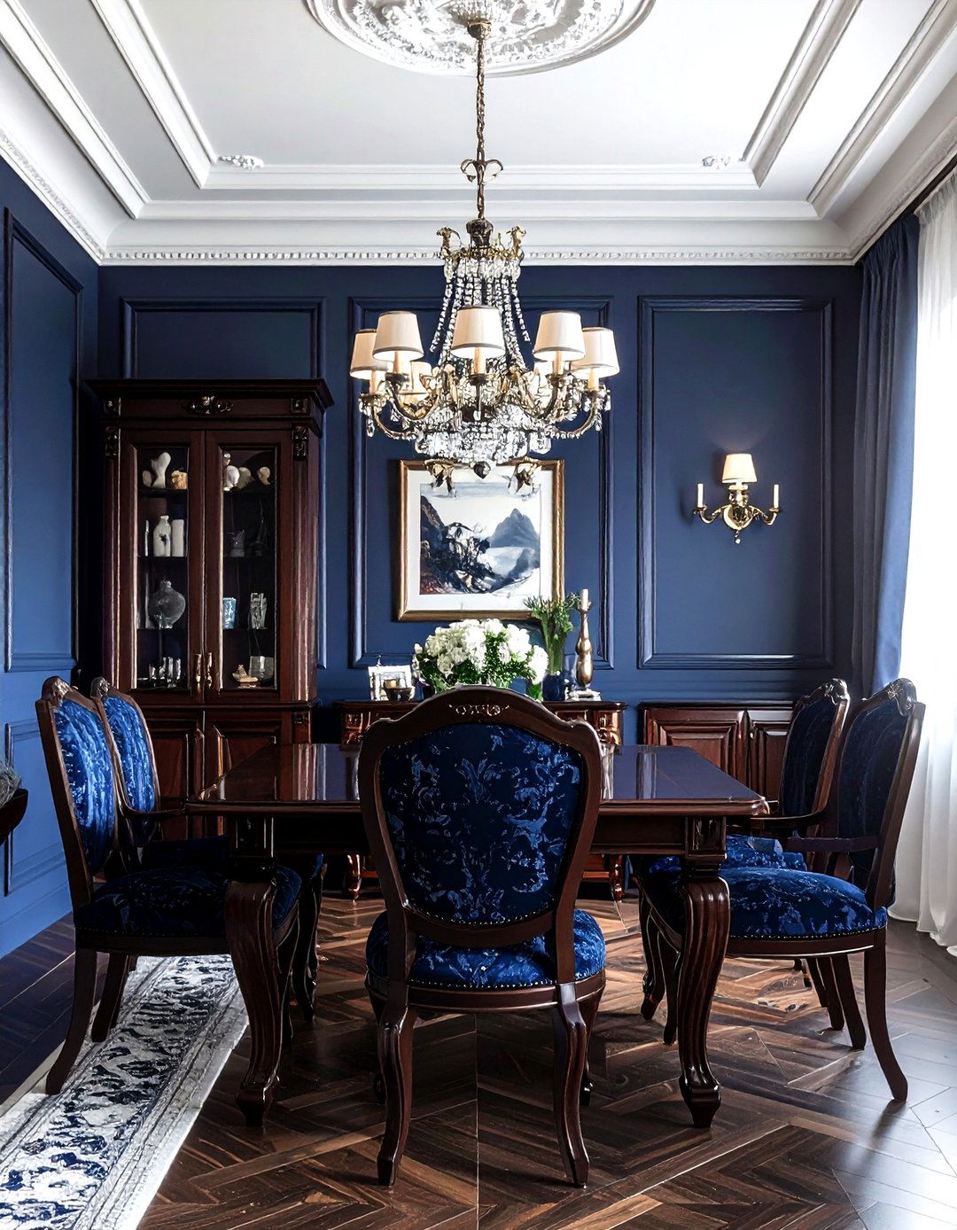 Traditional navy dining - 30 navy dining room decor ideas