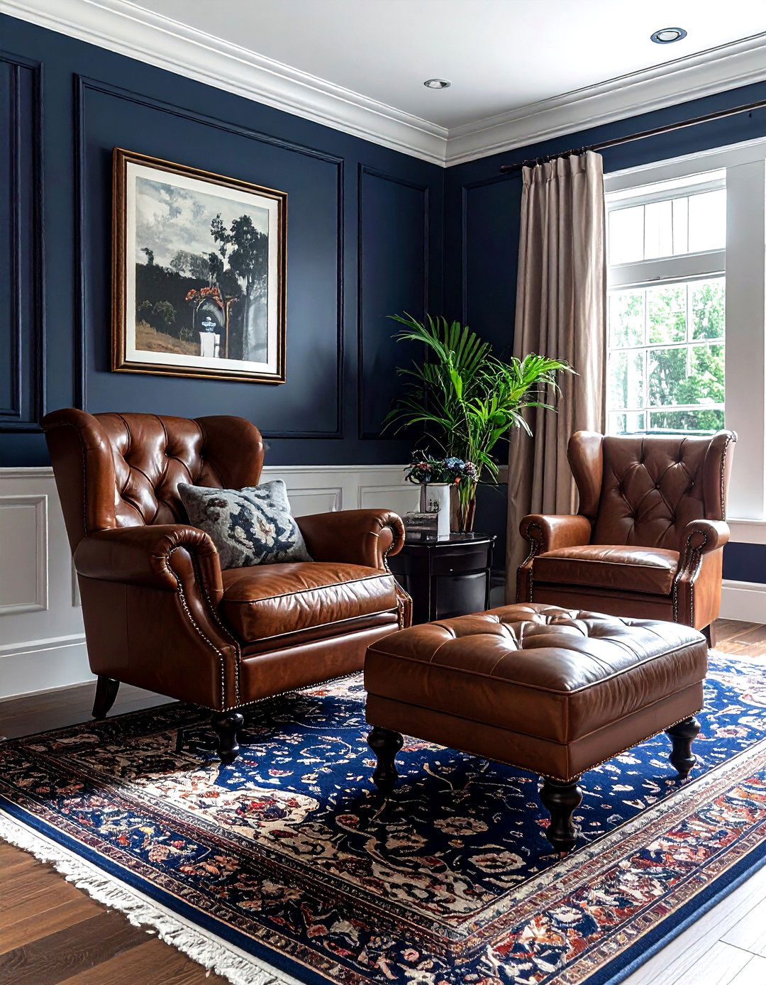 Traditional navy living room - 30 navy living room ideas