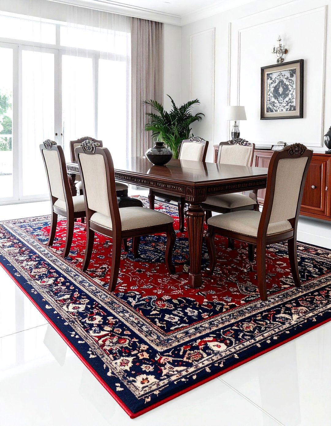 Traditional oriental dining rug - 30 dining room rug ideas
