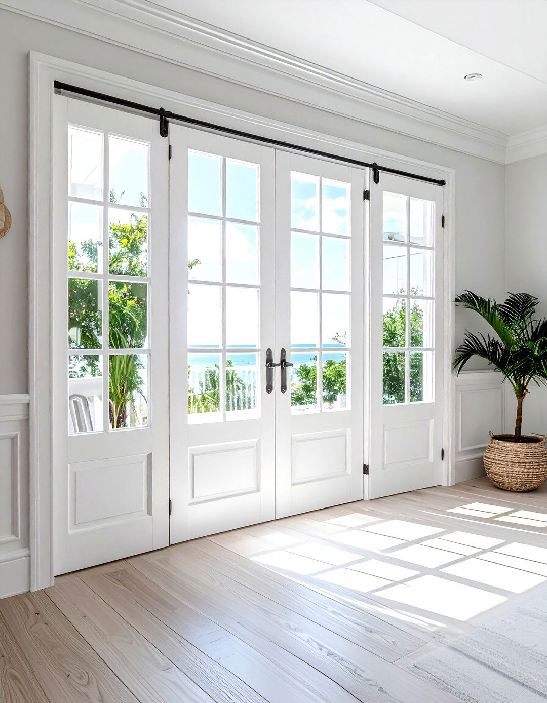 Traditional white bifold doors - 30 living room bifold doors