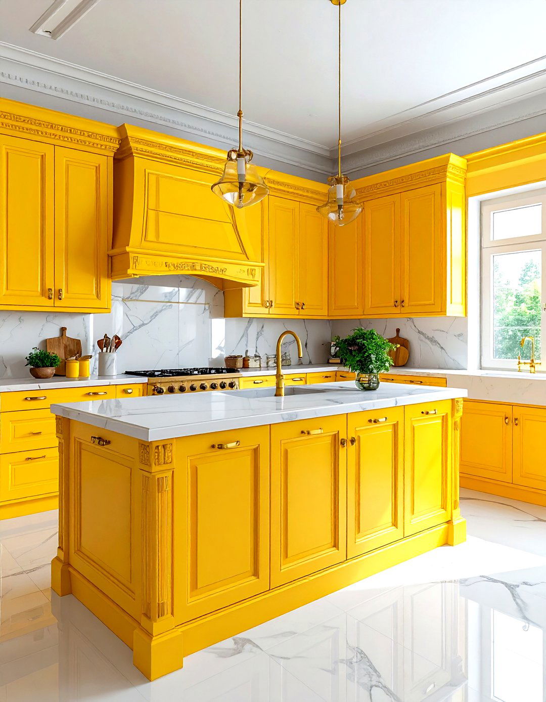 Traditional yellow kitchen - 30 yellow and white kitchen ideas