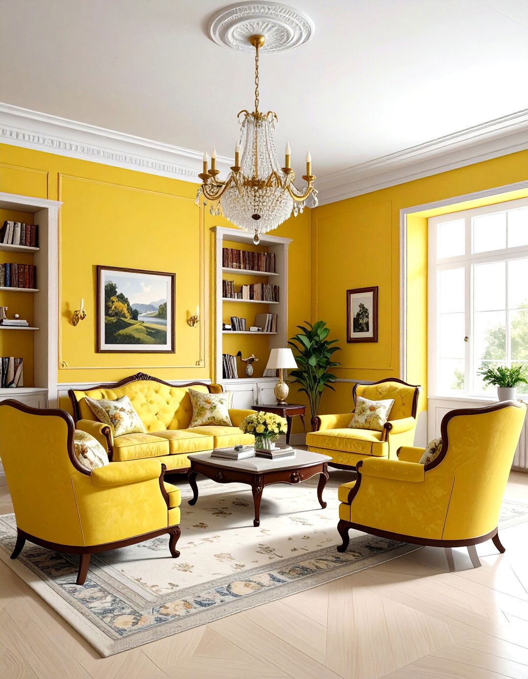 Traditional yellow living room - 30 yellow living room decor ideas