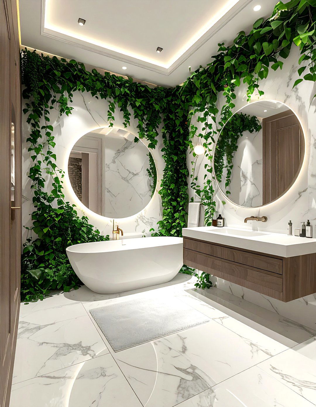 Trailing ivy in bathroom - 30 bathroom plant accent ideas