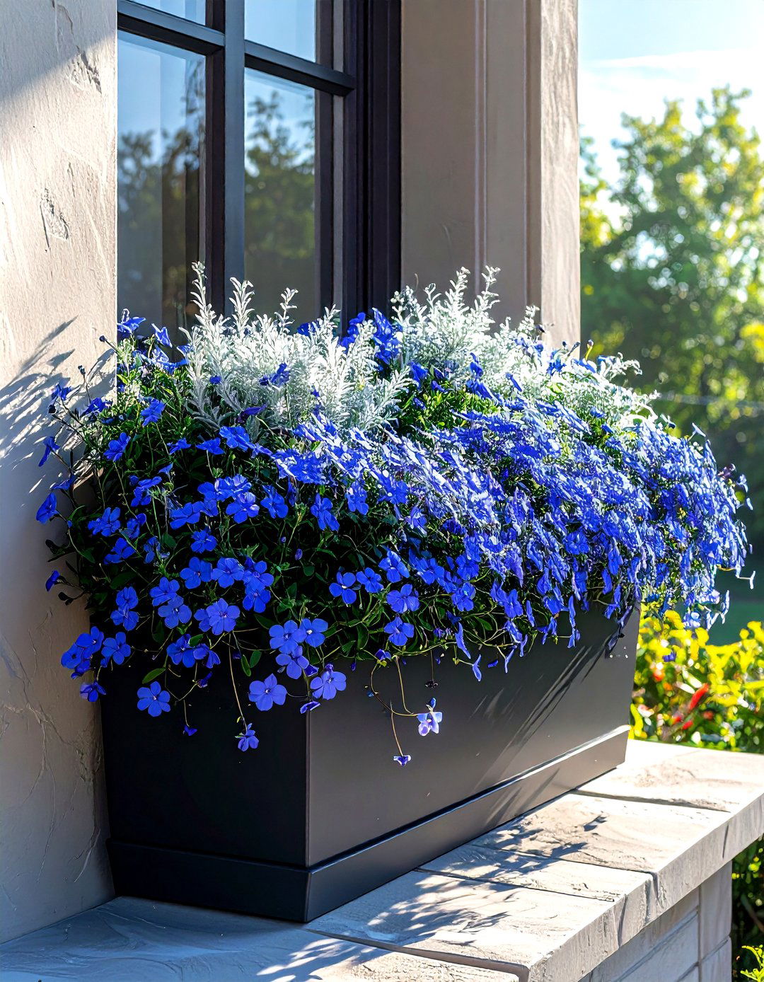 Trailing lobelia window box - 30 window box ideas