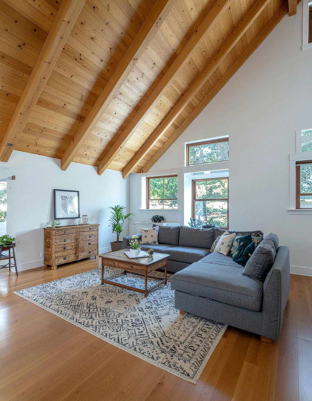 Transitional A frame living room decor - 30 living room A-frame ideas