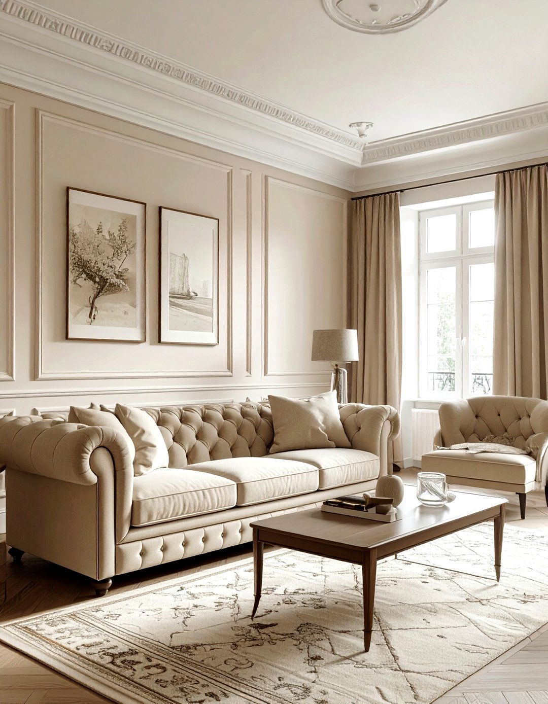 Transitional Beige Living Room - 30 minimalist beige living room ideas