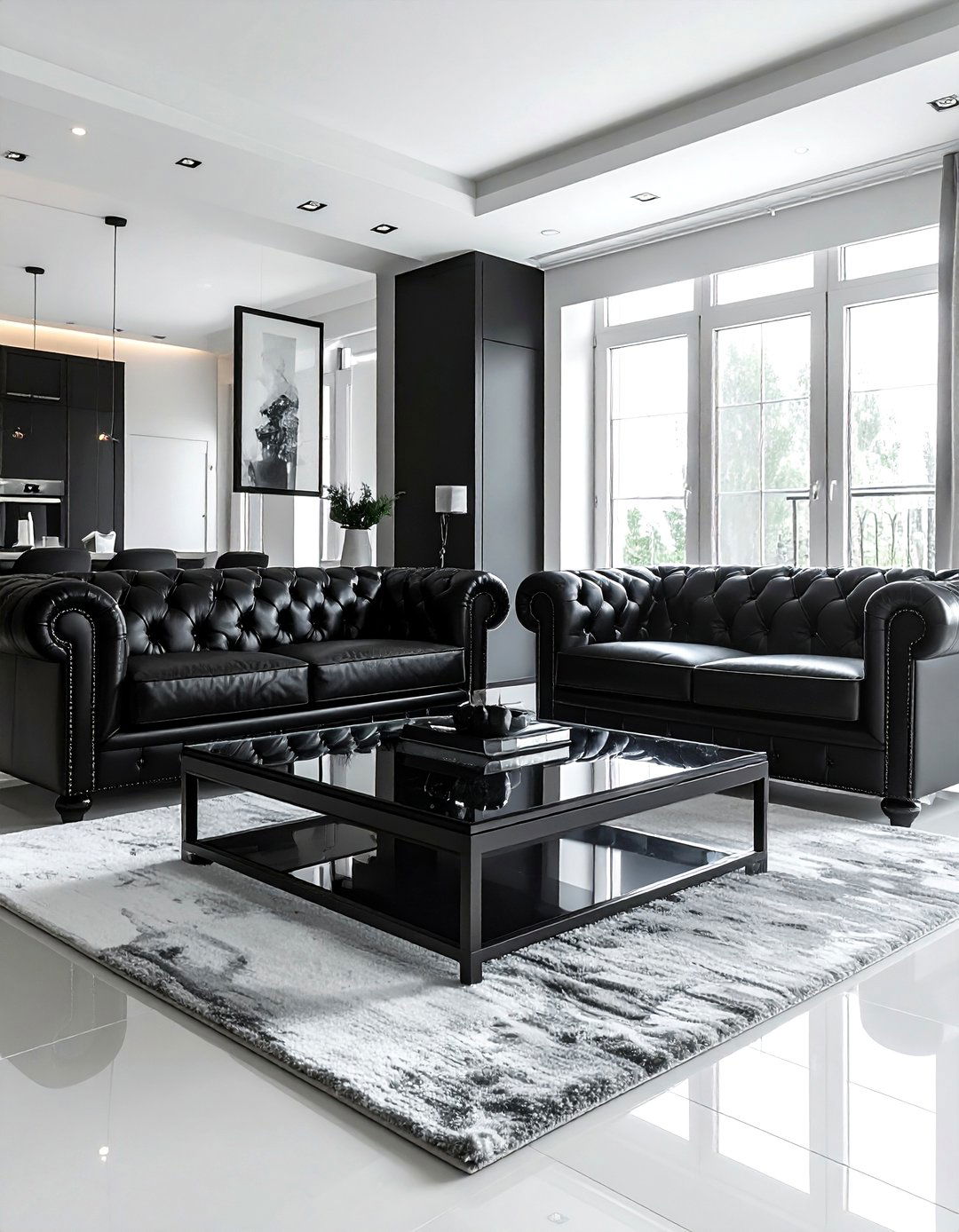 Transitional Black Living Room - 30 black living room design ideas