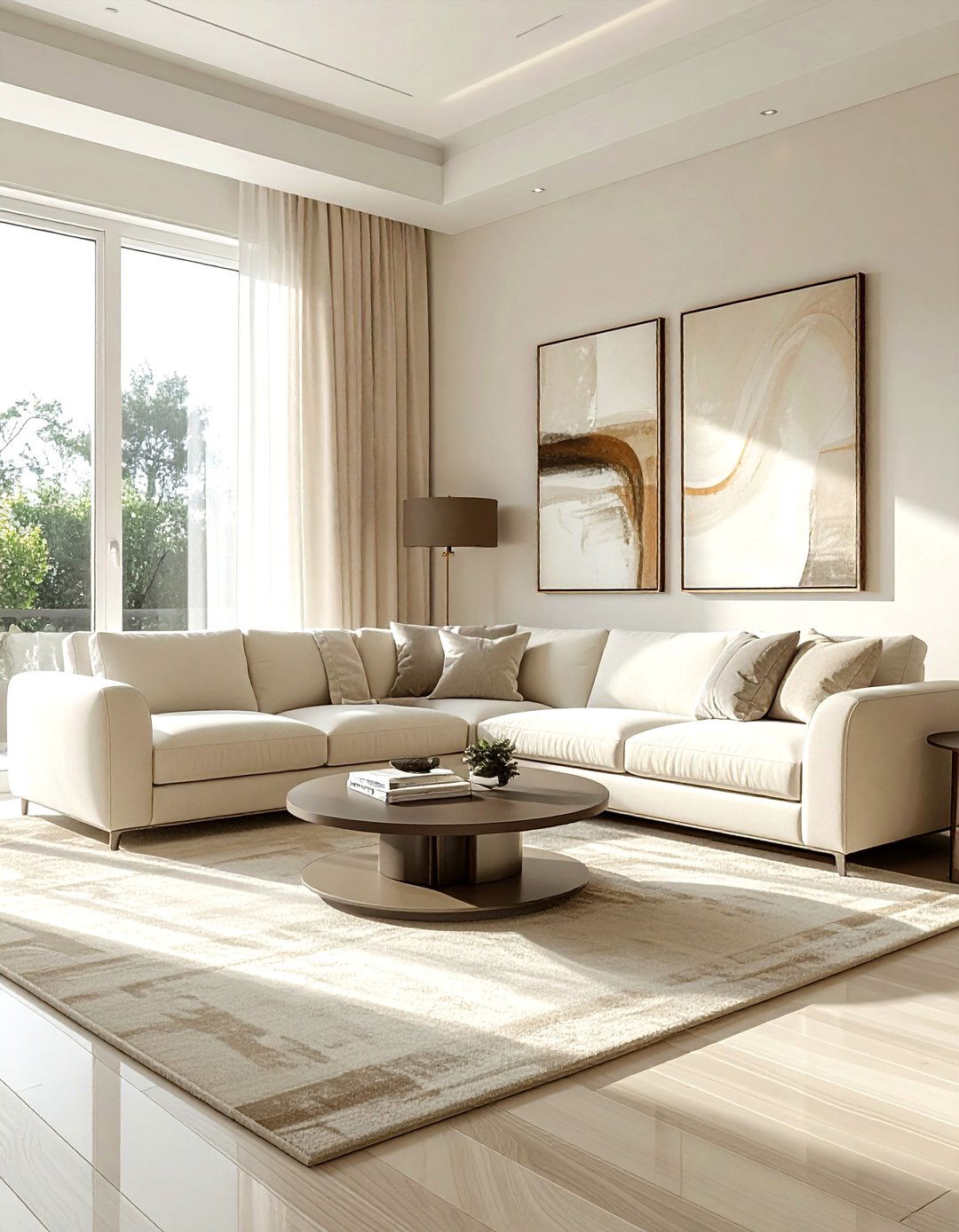 Transitional Cream Living Room - 30 contemporary cream living room ideas