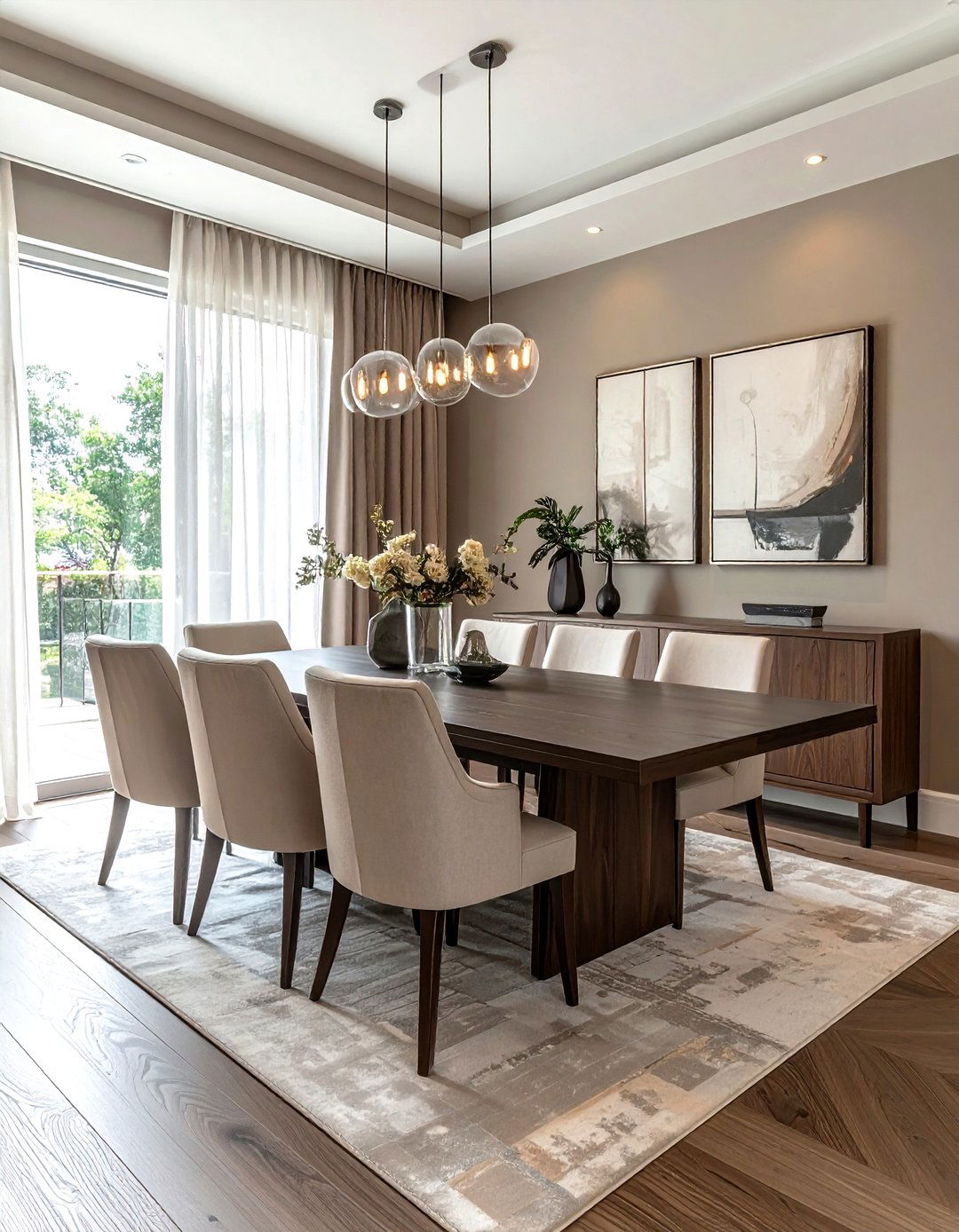 Transitional Dining Room - 30 model home dining room ideas