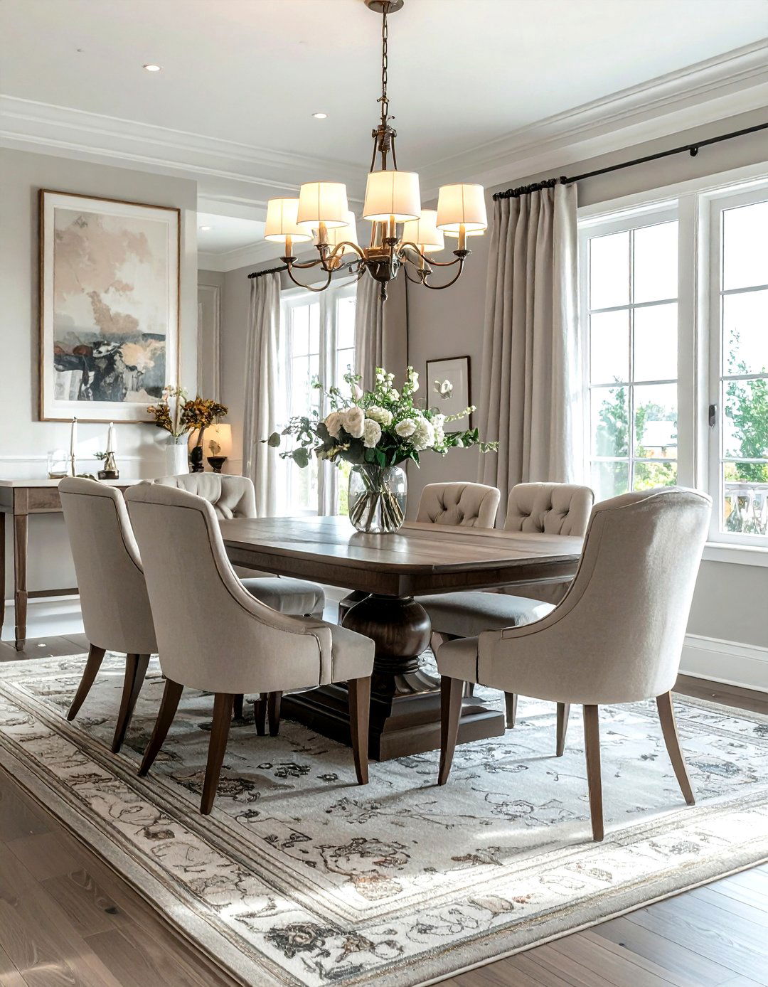 Transitional Dining Room With Neutral Palette - 30 inherited dining room ideas