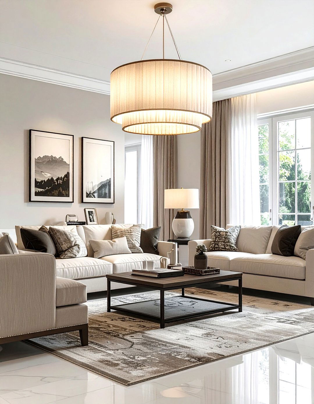 Transitional Drum Chandelier - 30 living room chandeliers