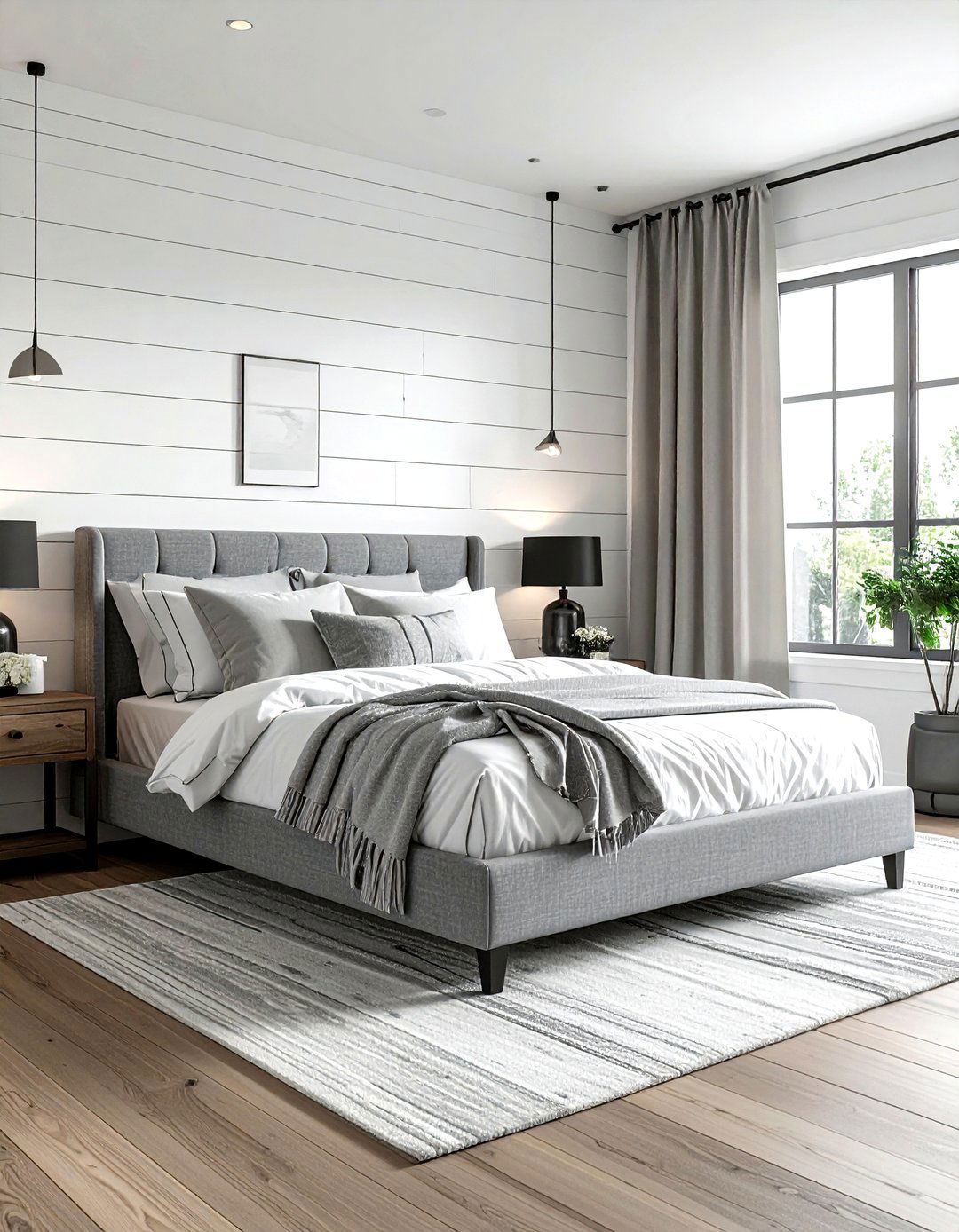 Transitional Farmhouse White Bedroom - 30 farmhouse white bedroom ideas