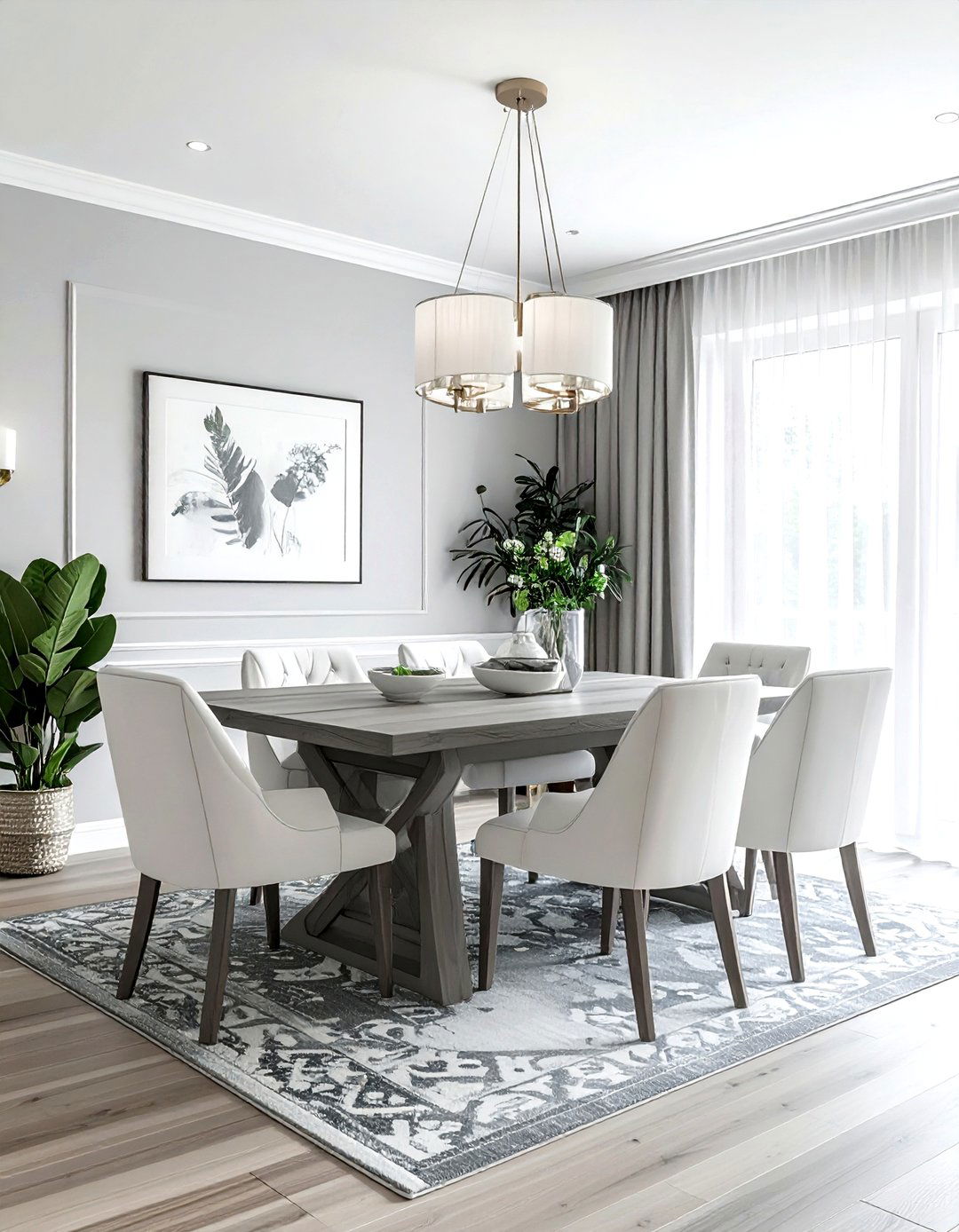 Transitional Gray And White Dining Room - 30 gray and white dining room ideas