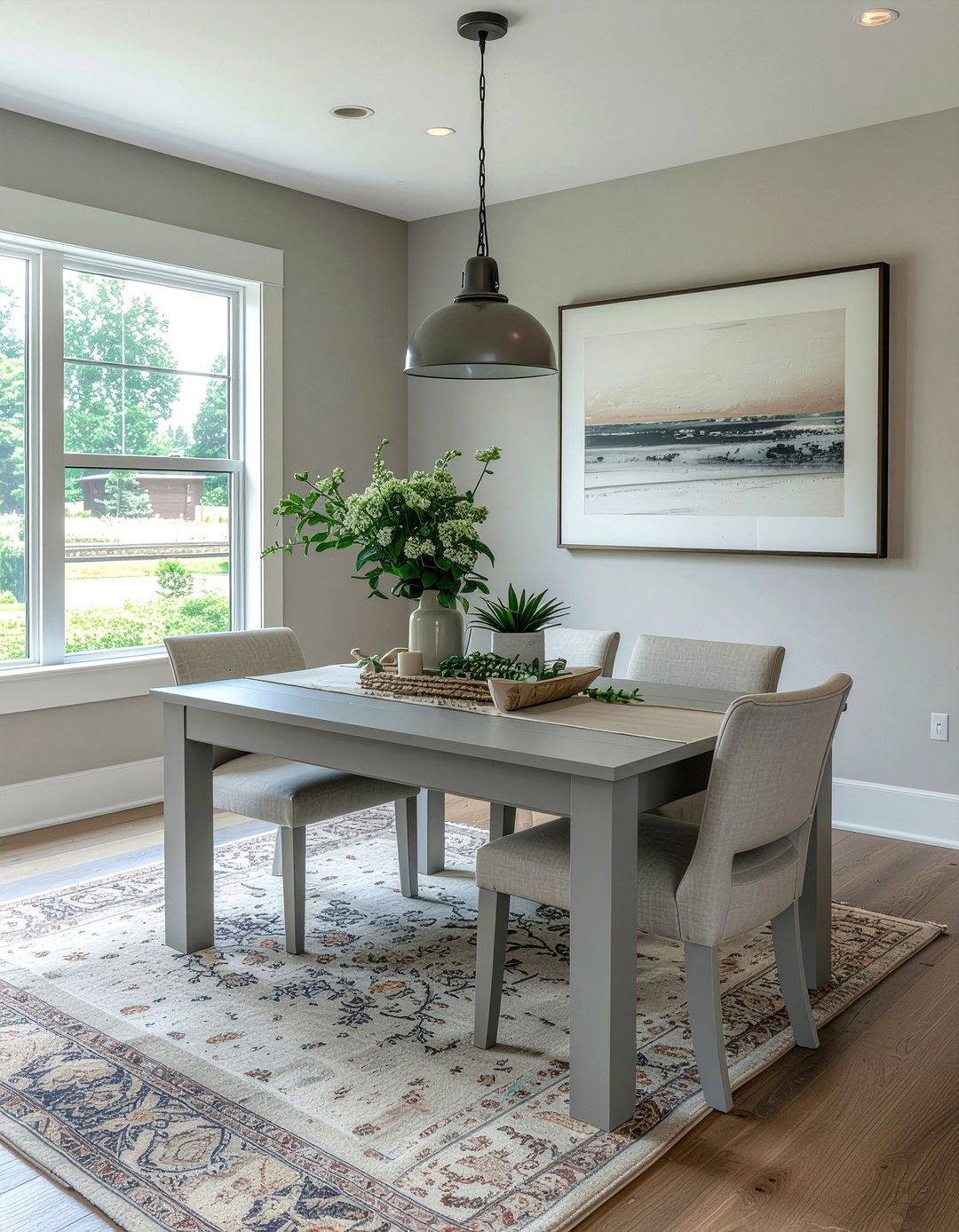 Transitional Grey Dining Table - 30 dining table for 10 ideas