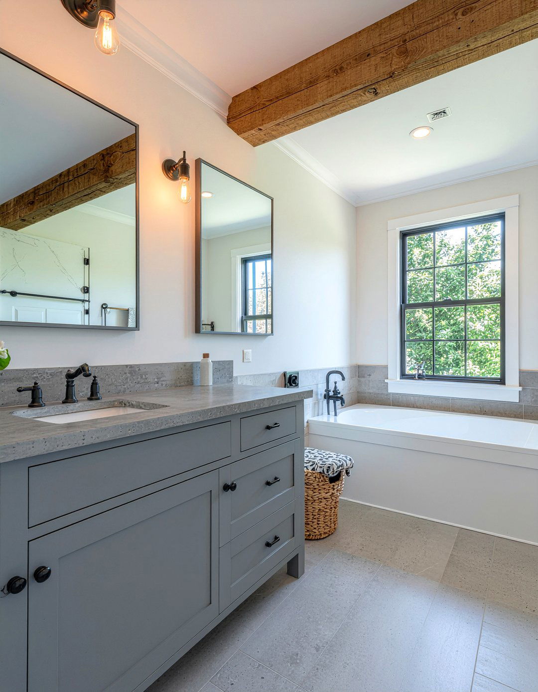Transitional Industrial Bathroom - 30 bathroom style mixing ideas