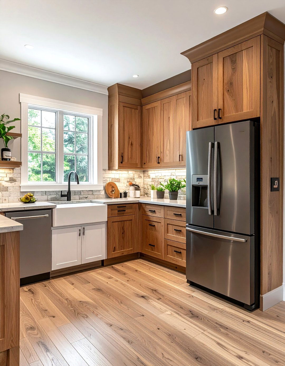 Transitional Kitchen Layout - 30 counter depth refrigerator kitchen ideas