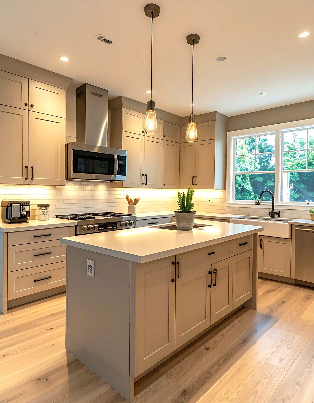 Transitional Kitchen With LG Over The Range Microwave - 30 LG kitchen ideas