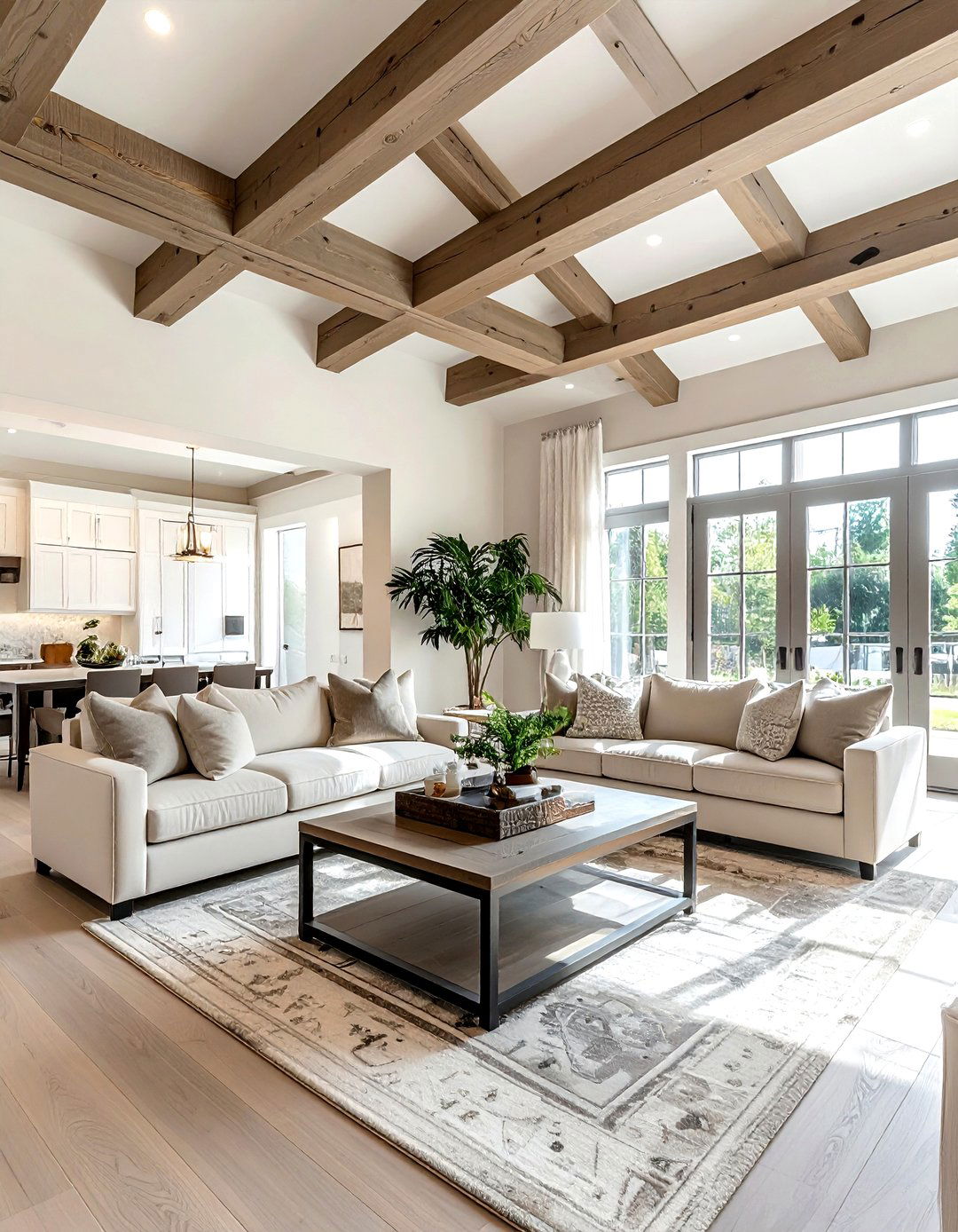 Transitional Living Room Ceiling Truss - 30 living room post and beam ideas