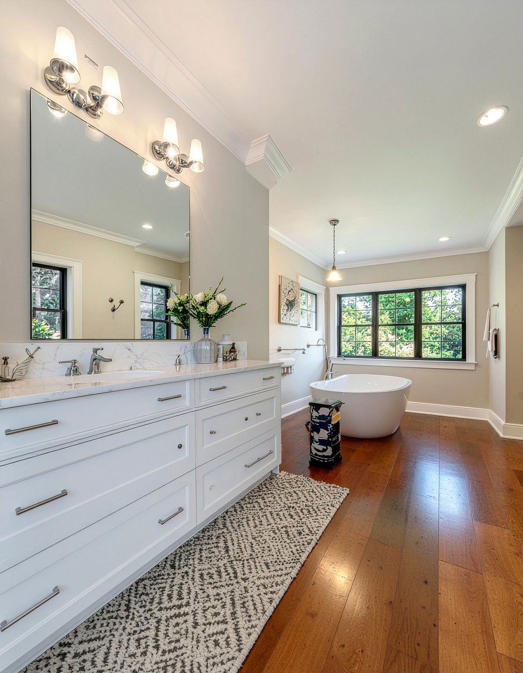 Transitional Master Suite Layout - 30 master bathroom with walk-in closet ideas