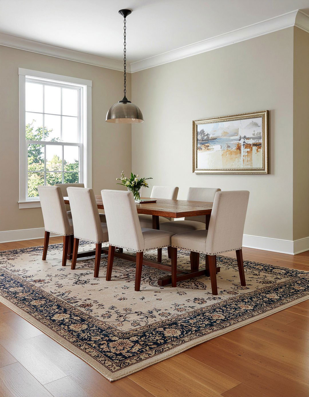 Transitional Neutral Rug Dining Room - 30 neutral rug dining room ideas
