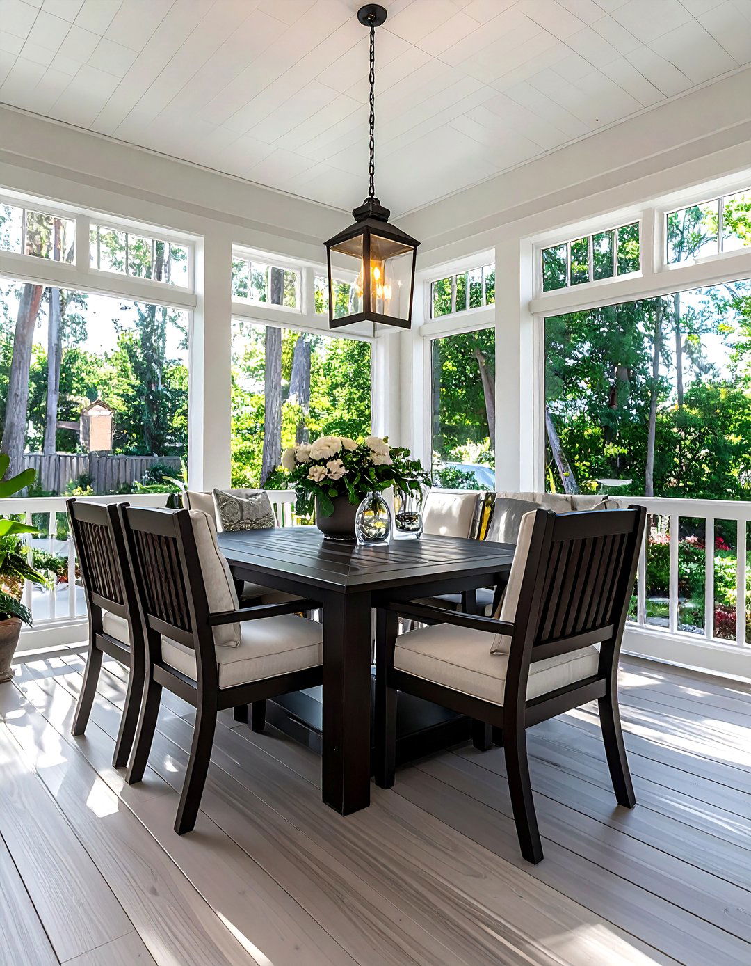Transitional Screened Porch - 30 screened porch dining ideas