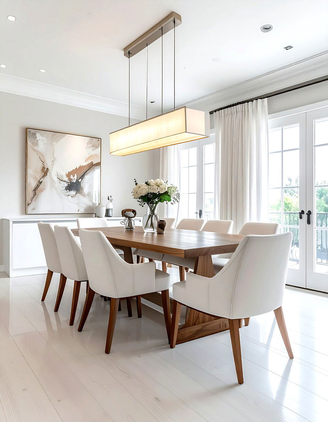Transitional White Dining Room - 30 white dining room ideas