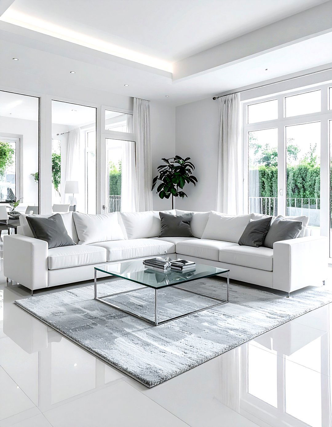 Transitional White Living Room - 30 white living room decor ideas