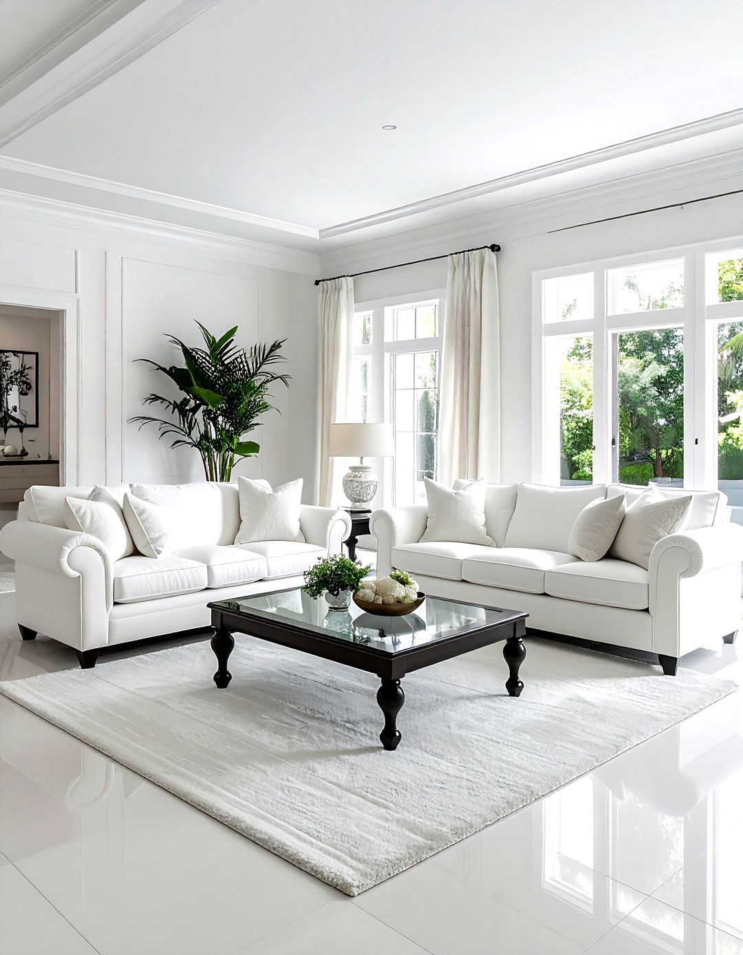 Transitional White Living Room - 30 white living room design ideas