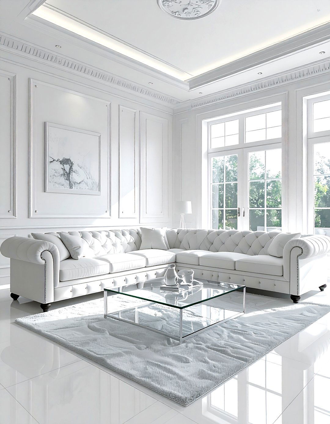 Transitional White Living Room - 30 modern white living room ideas