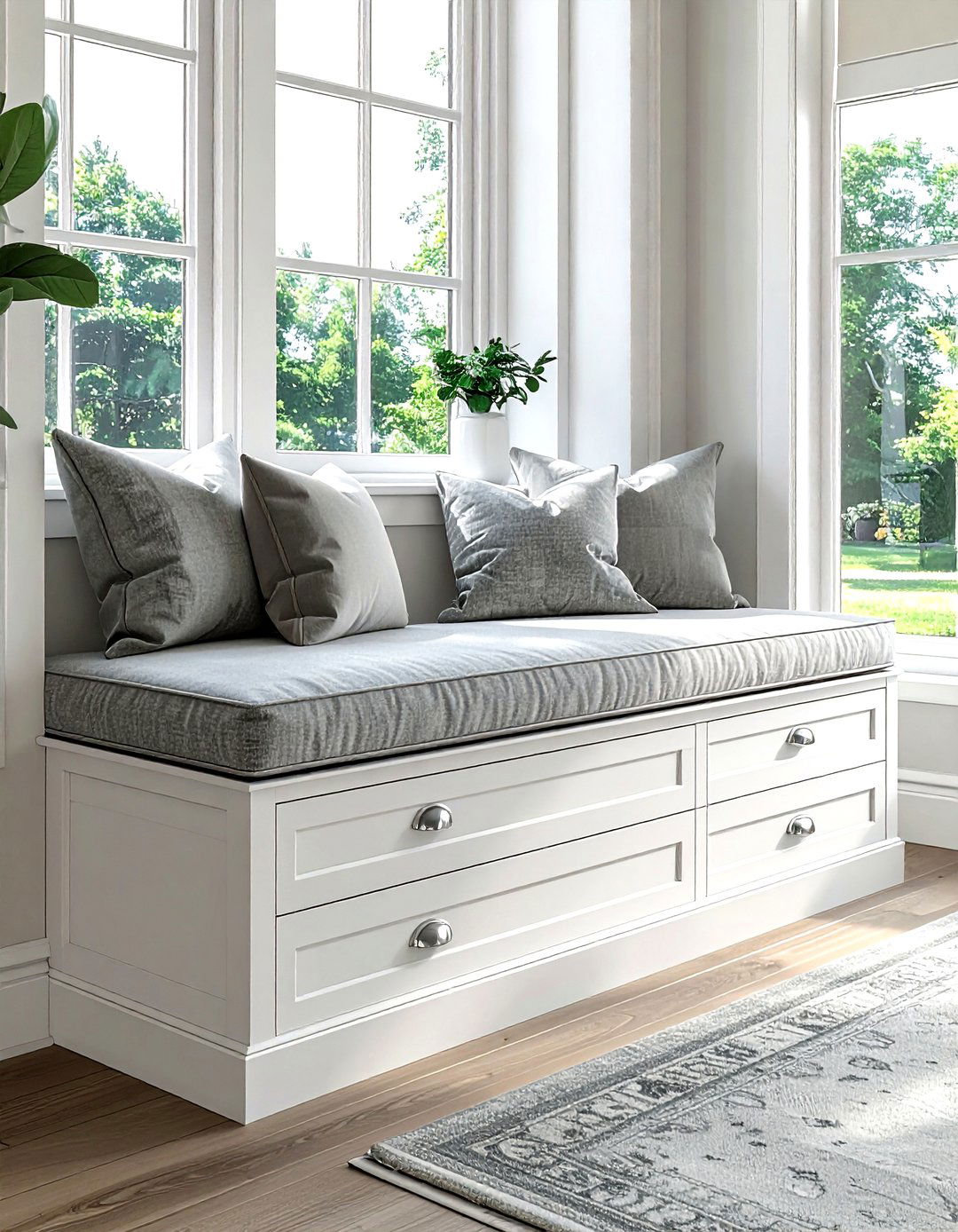 Transitional Window Seat Storage - 30 living room window seat storage