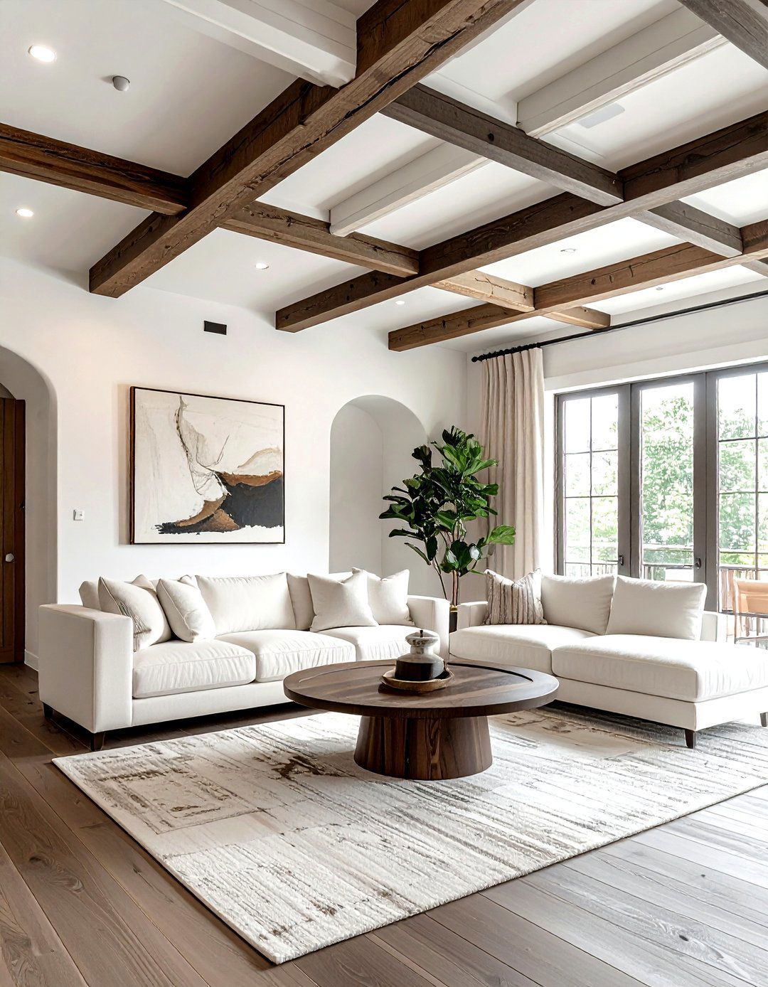 Transitional Wood And Plaster Barrel Ceiling - 30 living room barrel ceiling ideas