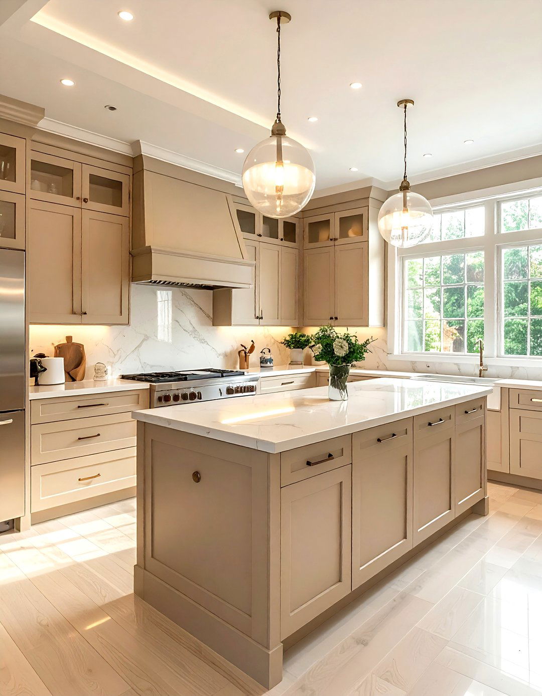 Transitional beige kitchen - 30 beige kitchen design ideas