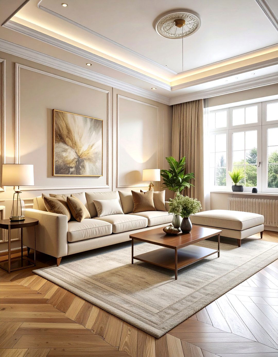 Transitional beige living room - 30 contemporary beige living room ideas
