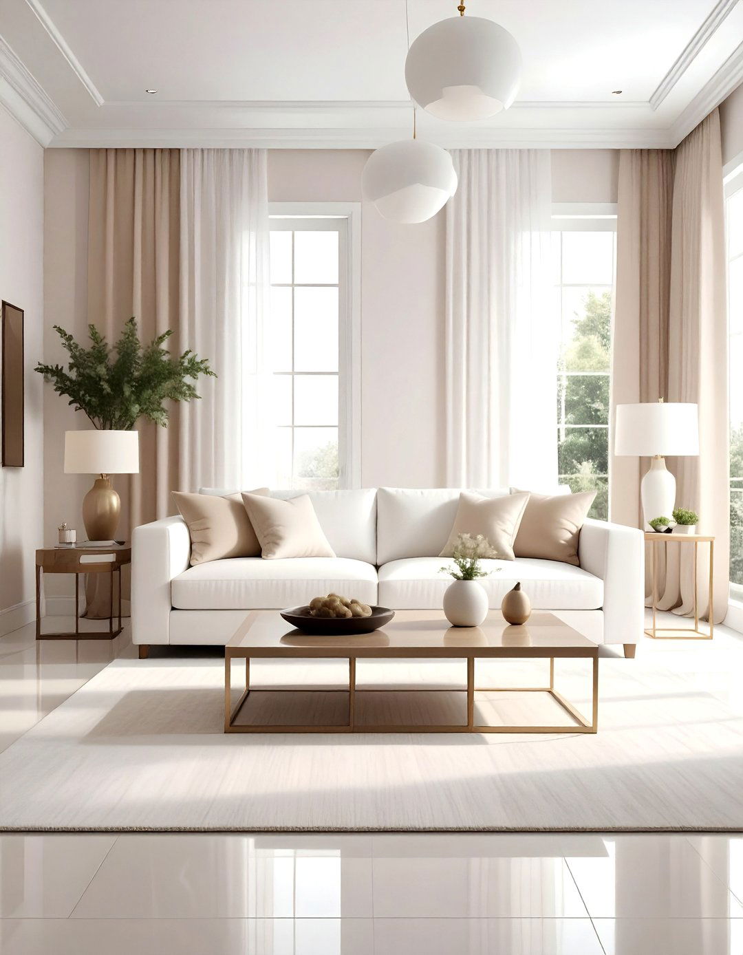 Transitional beige living room - 30 beige and white living room ideas