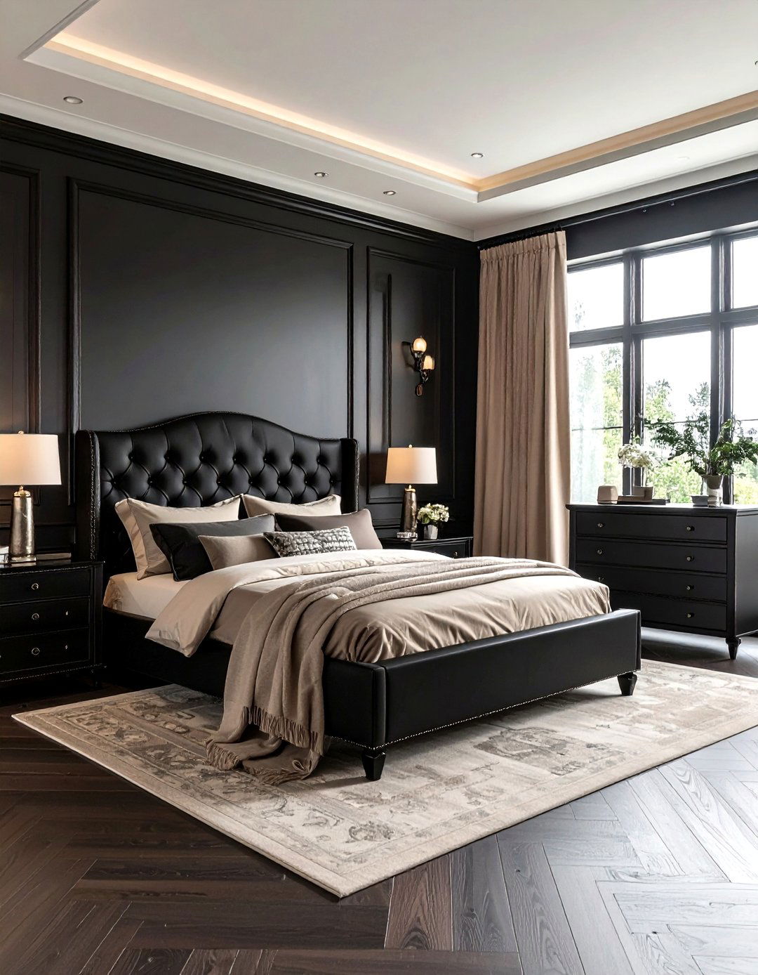 Transitional black bedroom - 30 black bedroom decor ideas