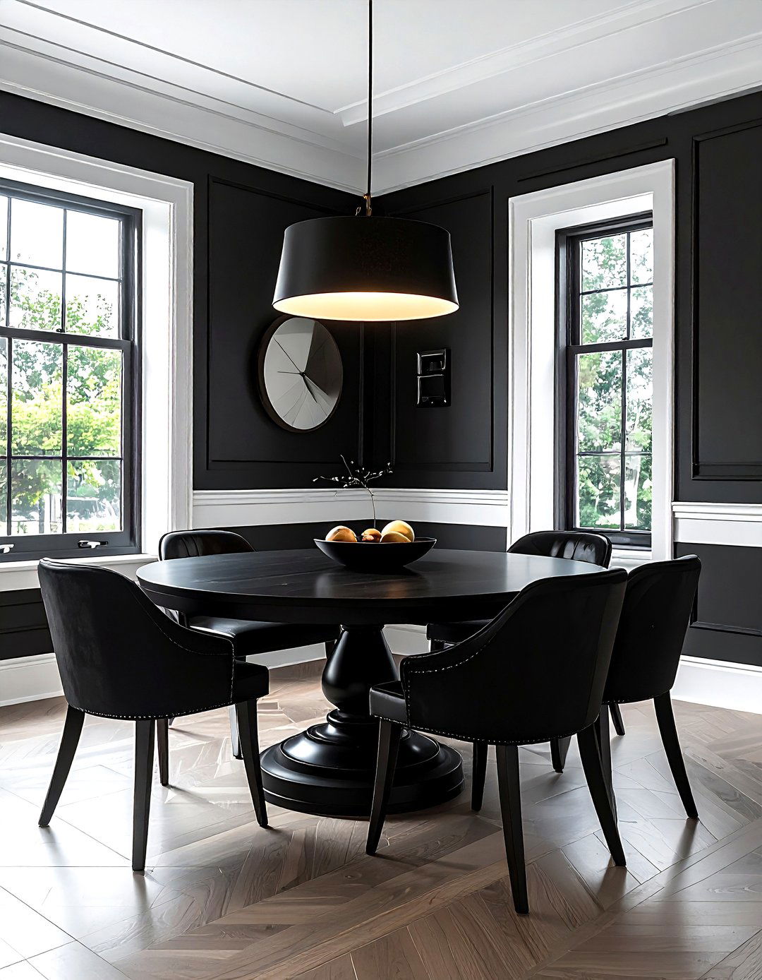 Transitional black dining room - 30 dark black dining room ideas