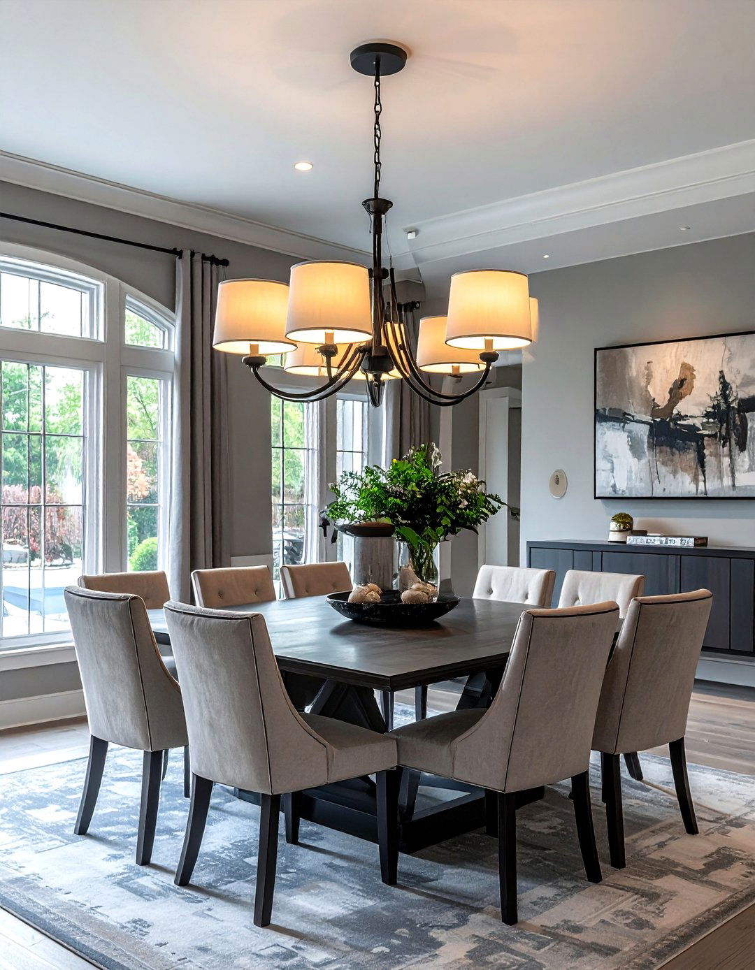 Transitional chandelier - 30 transitional dining room ideas