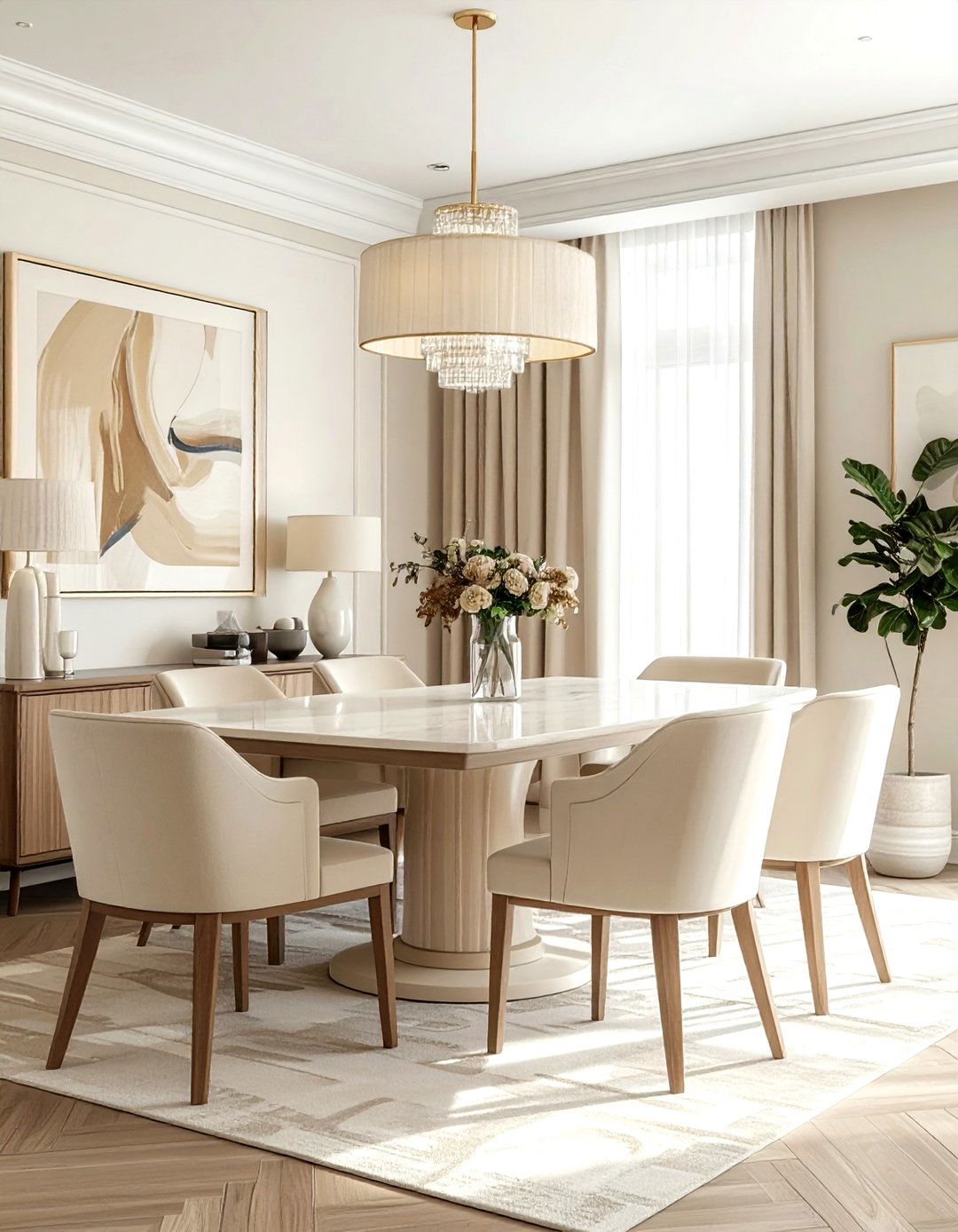 Transitional cream dining room - 30 cream dining room ideas