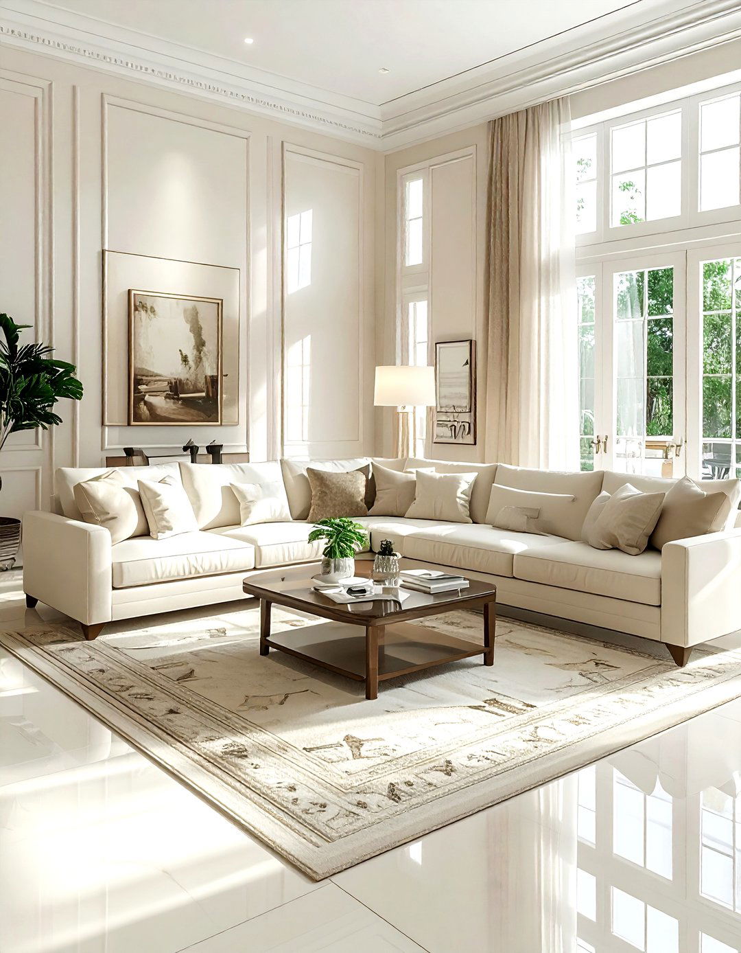 Transitional cream living room - 30 warm cream living room ideas