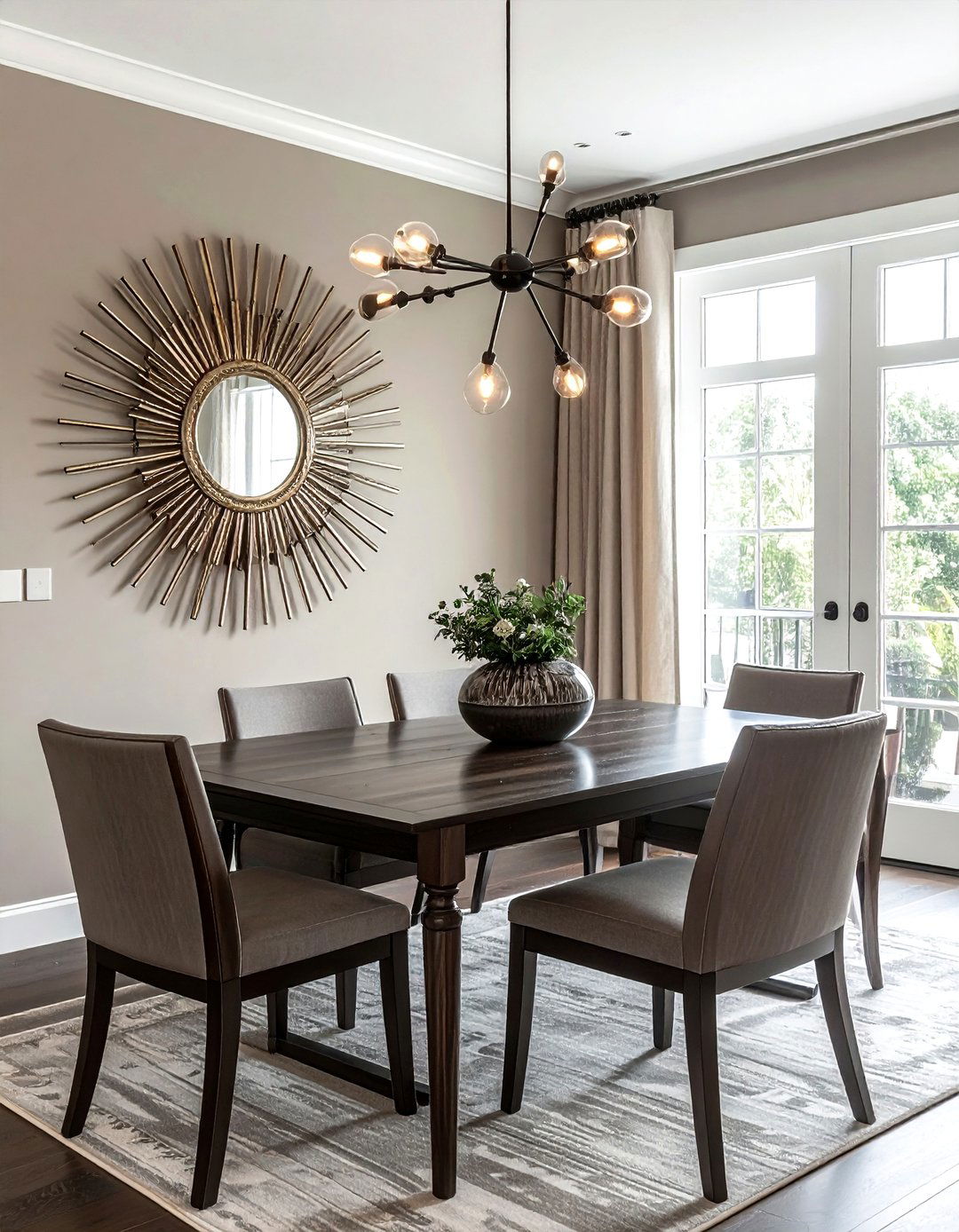 Transitional dining room wall art - 30 sunburst mirror dining room ideas