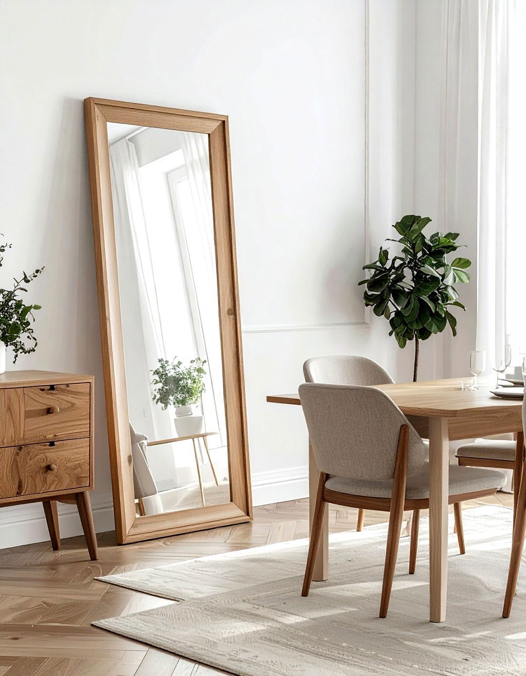 Transitional floor mirror - 30 floor mirror dining room ideas