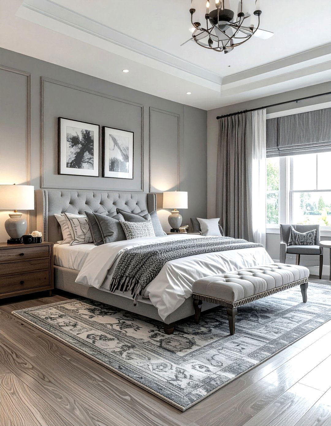 Transitional gray and white bedroom - 30 gray and white bedroom ideas