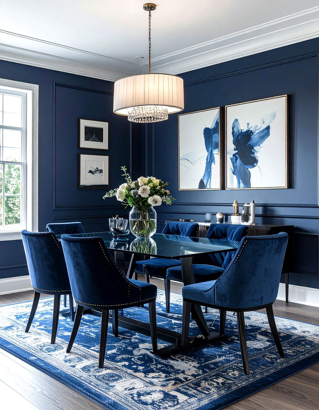 Transitional navy dining room - 30 navy dining room design ideas