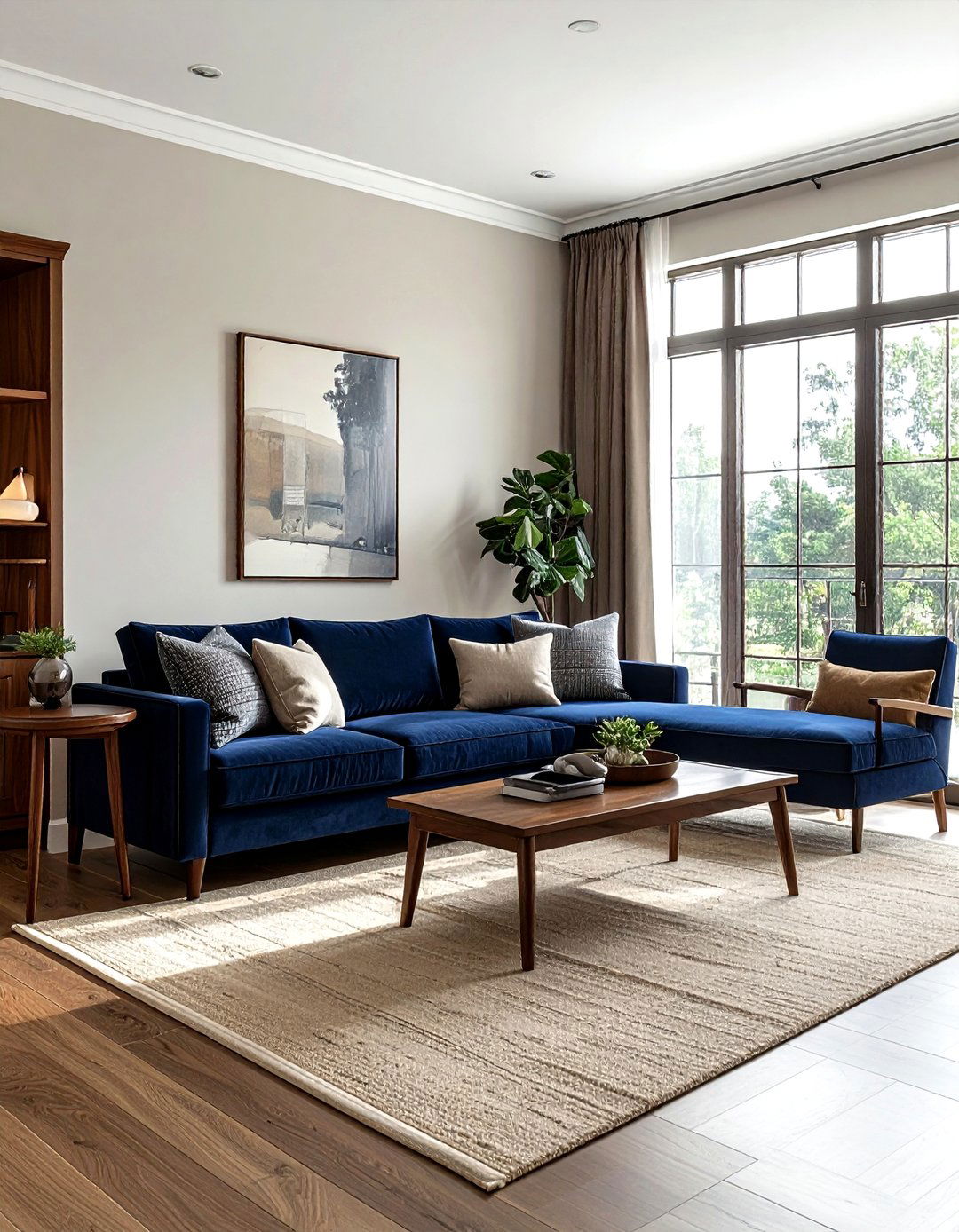 Transitional navy living room - 30 navy living room ideas
