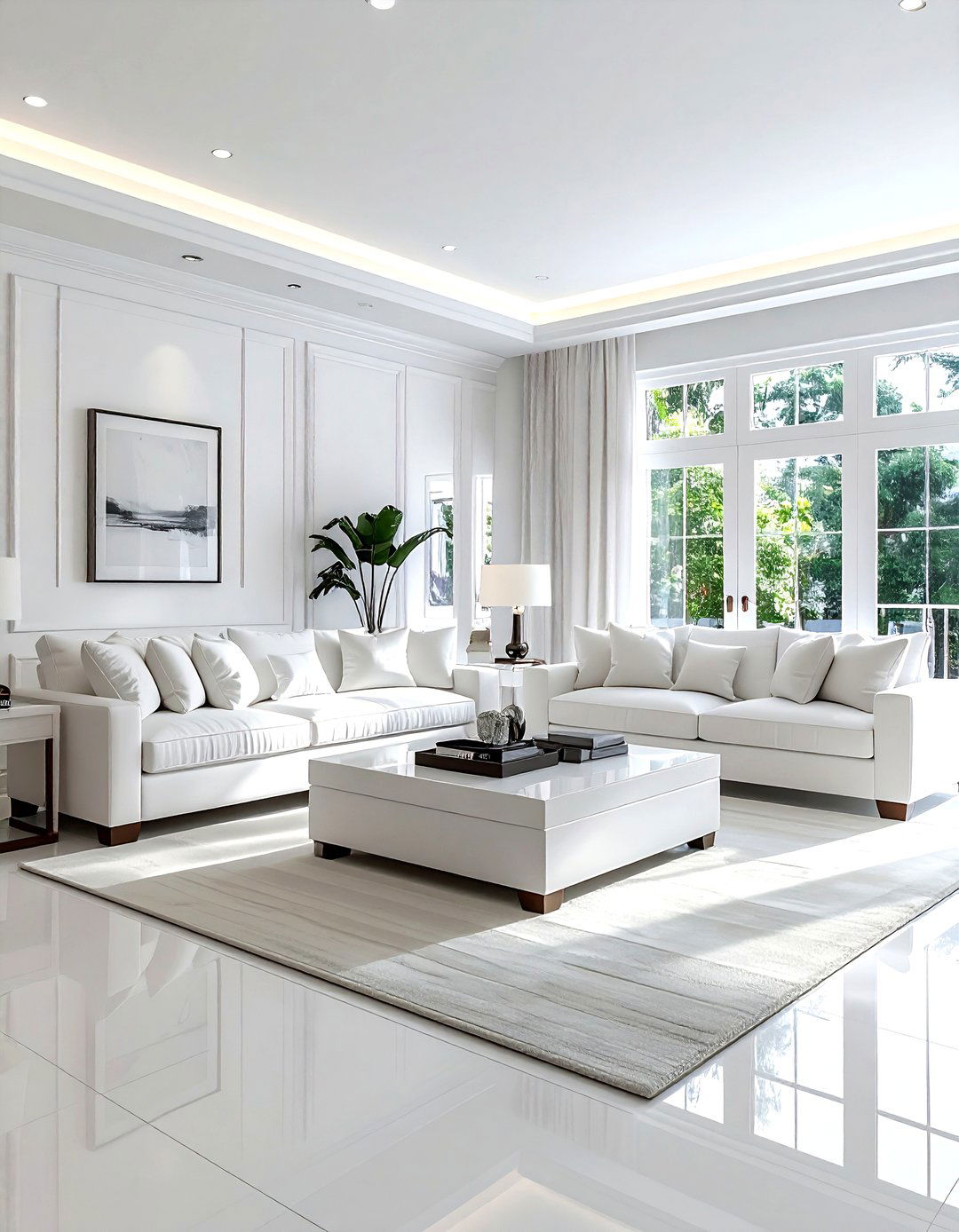 Transitional white living room - 30 white living room ideas